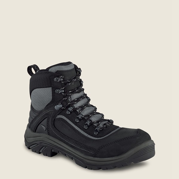 Red Wing Work Boots Trades - 6-inch Waterproof Safety Toe - Black/Grey - Womens QZE069573